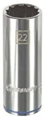 Kobalt New 1/2 Drive 12 Point Deep Well Socket SAE & Metric - Pick a Size - Image 1 of 3
