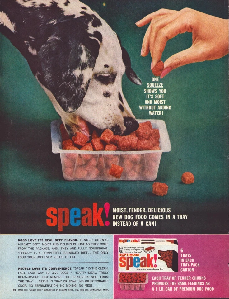 1963 General Mills Speak Dog Food Print Ad Dalmation - Image 1 of 1