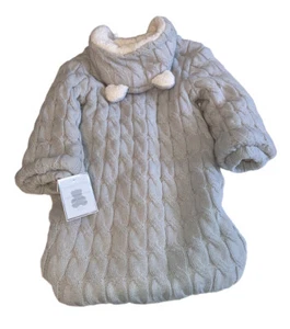 Manhattan Kids One Piece Baby Bunting Hooded Cableknit Winter Snow Suit Infant - Picture 1 of 8