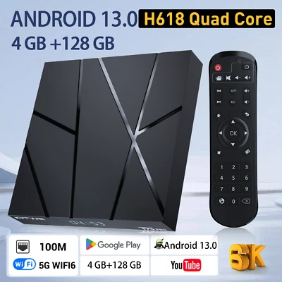 Android 13.0 Smart TV BOX 128 GB 6K HD WIFI Netzwerk Media Player Quad Core NEU - Bild 1 von 4