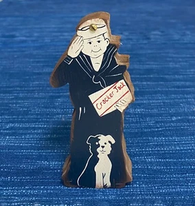 Cracker Jack Woden Die Cut Figure Trinket Stash Box w/ Lid 21B - Picture 1 of 3