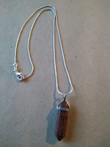 Mahoganyy Obsidian  With  925 Silver Chain PROSPERITY AMULET, Luck - Picture 1 of 4