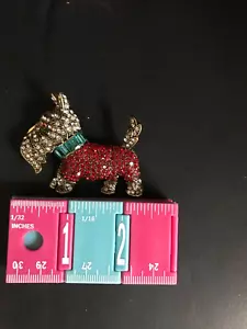 Scottie Dog Jeweled Brooch, Possibly Heidi Daus - AE fc - Picture 1 of 2