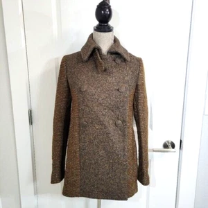 Martin Grant Damengröße 40 Wolle/Mohair Hahnentritt braun Tweed Peacoat Frankreich gebraucht, in einwandfreiem Zustand - Bild 1 von 11