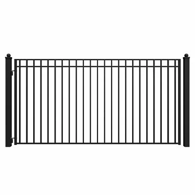 ALEKO Steel 12 feet Single Swing Garden Yard Driveway Gate Madrid Style Black - Image 1 of 4