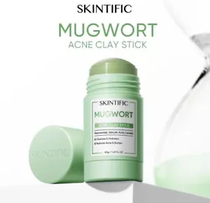 SKINTIFIC Mugwort Acne Clay Mask Stick (reduces redness, inflammation,pores) 40g - Picture 1 of 3