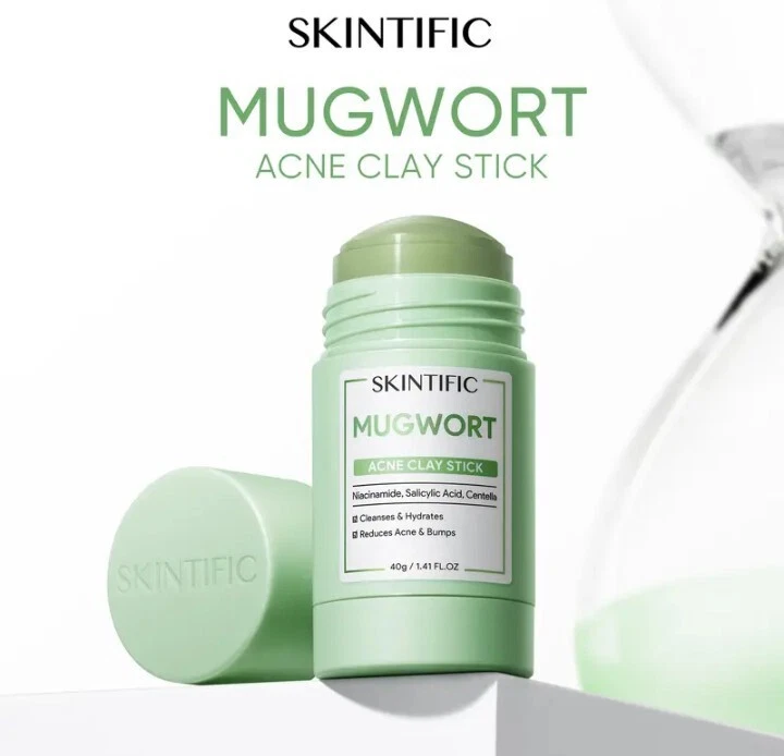 SKINTIFIC Mugwort Acne Clay Mask Stick (reduces redness, inflammation,pores) 40g - Image 1 of 3