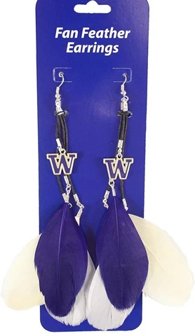 NCAA Washington Huskies Feather Earrings Cover