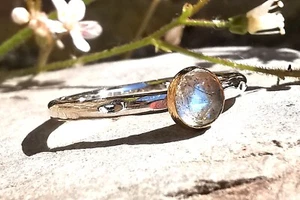 Sterling Silver & 9ct Gold Filled Labradorite Ring Handcrafted - Picture 1 of 9