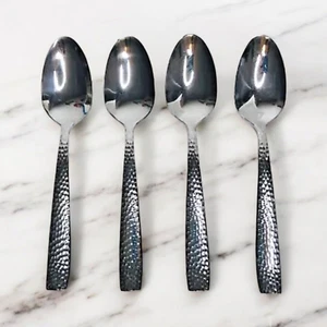 Oneida ILLUMA Place Spoons Oval Hammered Lot of 4 Discontinued 7 1/8" Flatware - Picture 1 of 11