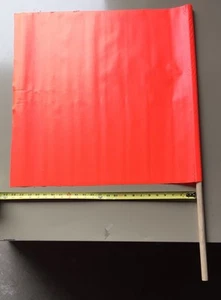 2 Safety Flag SF24-36 24" Vinyl w/ Dowel Orange Fluorescent Warn Caution Cross - Picture 1 of 2