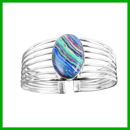 VALENTINO Braccialetto Argento Sterling Calsilica Arcobaleno Gemma Regalo Anniversario Nuovo