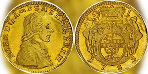 1782 Austria Salzburg 1/4 Ducat NGC MS63☆ Star Exceptional Eye Appeal - Picture 1 of 3