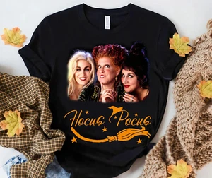 Hocus Pocus Witch Broom Love Sanderson Sisters Halloween Tshirt Women - Picture 1 of 2