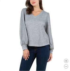 fever women's sweater v neck Gray, M - Picture 1 of 6