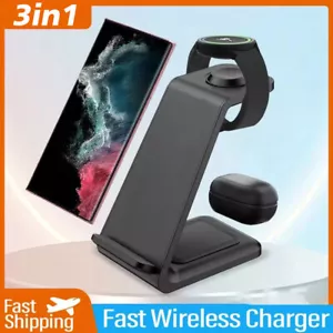 Base de cargador inalámbrico rápido 3 en 1 30 W para teléfono Samsung Galaxy Watch Buds - Imagen 1 de 27