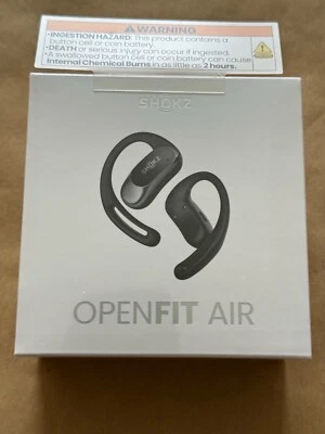 NEW SHOKZ OPENFIT AIR OPEN-EAR TRUE WIRELESS EARBUDS BLACK FAST FREE SHIPPING