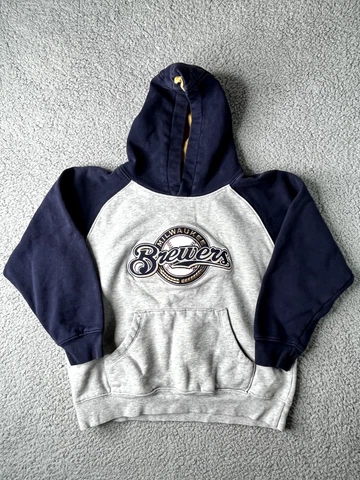 Genuine Merchandise Boys 8-10 Milwaukee Brewers Hoodie Sweatshirt Cover