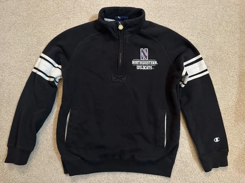 Northwestern University Wildcats Youth Embroidered Quarter-Zip Sweatshirt Large Cover