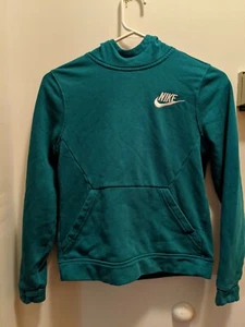 Nike Kids Medium Teal  Long Sleeved Hooded sweatshirt - Picture 1 of 8