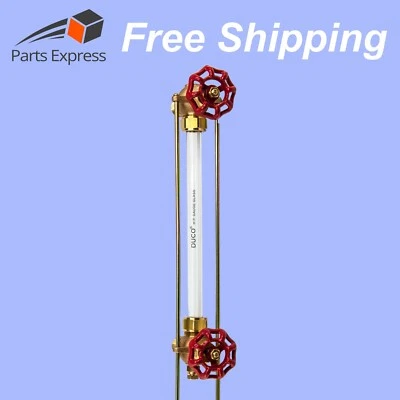 DUCO® 1/2" NPT BOILER SIGHT GAUGE GLASS SET WITH 5/8" OD x 12" L GLASS, BALL CHECK