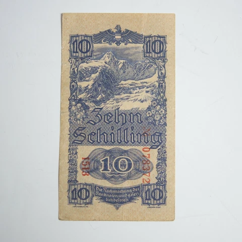 1945 Austria 10 Schilling Note (no158) Cover