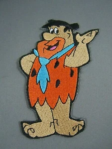 THE FLINTSTONES- FRED FLINTSTONE Iron On Embroidered Patch 3.5" x 2" - Picture 1 of 2