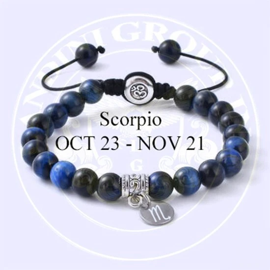 Pulsera Horóscopo Escorpio para Hombre y Mujer Piedra Natural 8mm Pulsera de Cuentas Foto 1 de 1