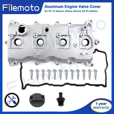 For 07-13 Nissan Altima Sentra SE-R Aluminum Engine Valve Cover w/ Gasket Bolts - Image 1 of 4