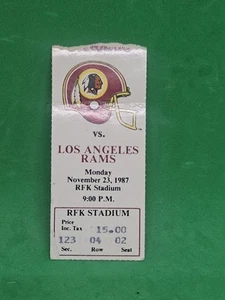 Nov 23 1987 ticket stub Washington Redskins VS Los Angeles Rams - Picture 1 of 2