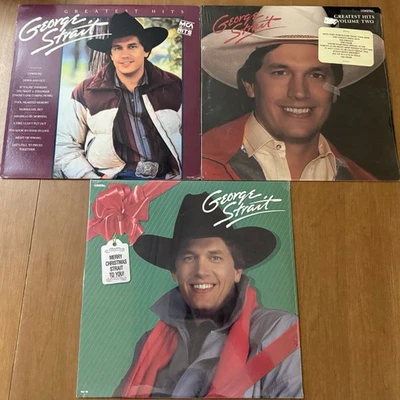 x3 NEW/USED George Strait Vinyl Lot Greatest Hits Volume 1 & 2 & Christmas GOAT - Image 1 of 4