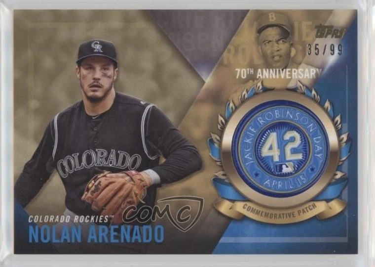 2017 Topps Jackie Robinson Day Commemorative Gold /99 Nolan Arenado Patch - Image 1 of 2