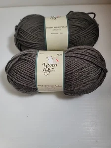 2 Skeins Yarn Bee Must Be Merino Aran Yarn Granite NEW - Picture 1 of 2