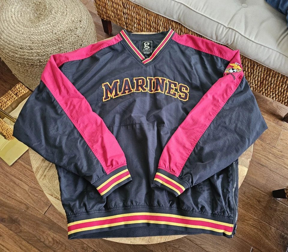USMC Cuerpo de Marines de los Estados Unidos Pullover Rompevientos Chaqueta Forrada - XL De Colección  Foto 1 de 4