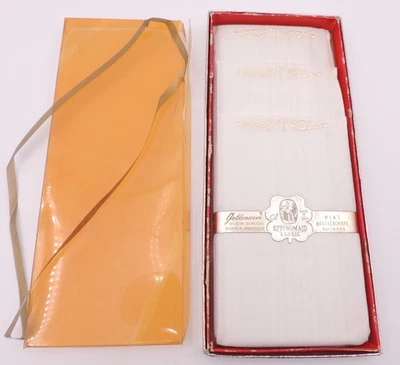 Pañuelos vintage de tela Springmaid Goldenweve para hombre blancos nuevos bordados - T Foto 1 de 4