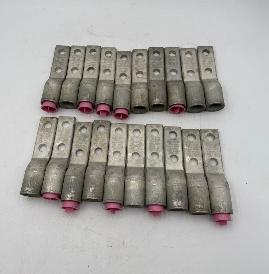 20PC Burndy YA36A3N131TD12E 2 Holes Aluminum Compression Lug Terminal Lot of 20 - Image 1 of 4