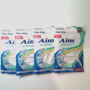 Floss Picks, Aim Precision Lot of  4- 60 Count Bags New & Improved - Picture 1 of 7