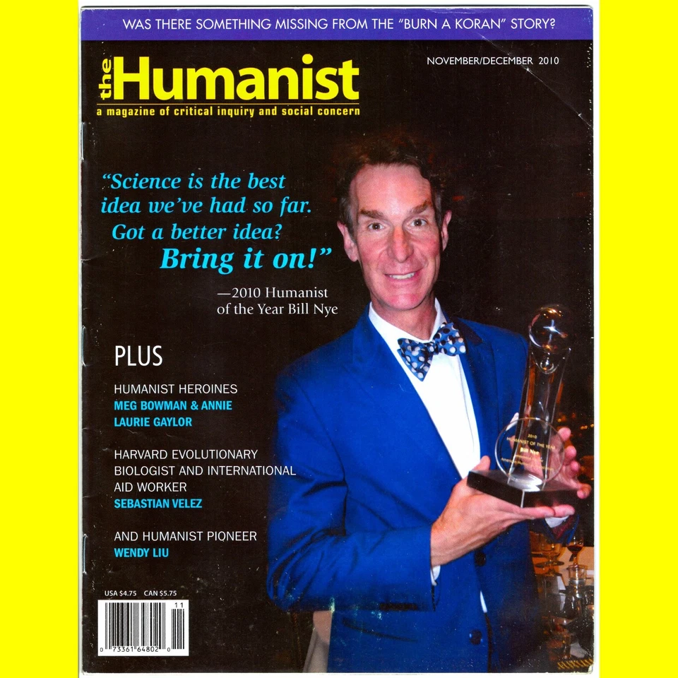 BILL NYE THE SCIENCE GUY the humanist of the year nov-dec 2010 {{RARE}} - Image 1 of 1