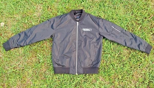 Northrop Grumman Black Aviator Bomber Flight Jacket Sz Medium Liner Zipper - Picture 1 of 14