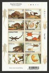 Colección Singapur William Farquhar 2002 animales y reptiles, hojas completas mnh - Imagen 1 de 1