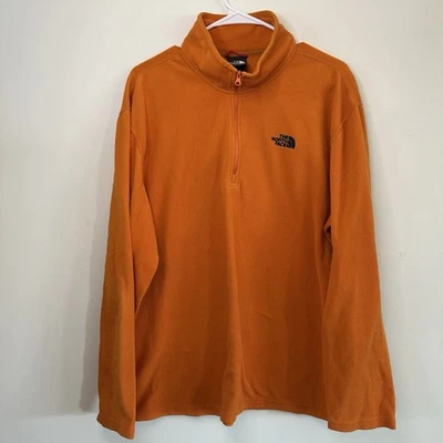 Chaqueta Pullover Para Hombre The North Face Cheeto Naranja 1/4 Cremallera Ultra Suave Polar XL Foto 1 de 4