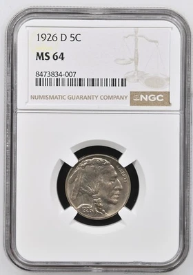 1926 D Buffalo Nickel NGC MS-64 - Image 1 of 2