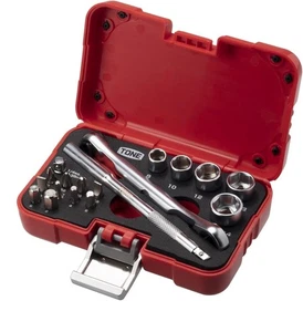 TONE 1/4" SOCKET WRENCH SET 18 PCS MIX21620P - Picture 1 of 7