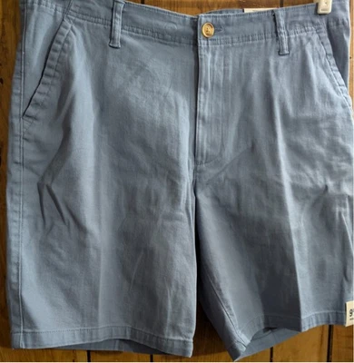 Nuevos Pantalones Cortos George Para Hombre 34 Cintura Frente Plano Sobre la Rodilla Mezcla de Algodón Azul 9" Foto 1 de 4