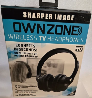 Sharper Image 30603 OWN ZONE Black Wireless TV Headphones - Image 1 of 4