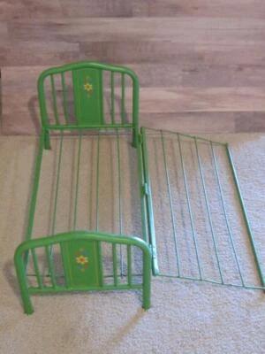 American Girl Doll Kit Kittredge Green Metal Trundle Bed Frame Flowers Vintage - Image 1 of 4
