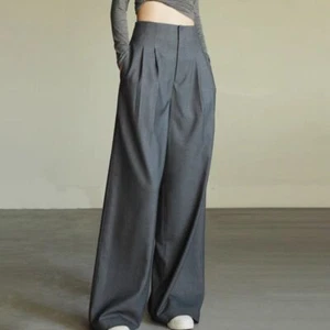 Spring Women's Fashion Casual Loosehigh Waist Straight Leg Wide Leg Trousers New - Picture 1 of 14