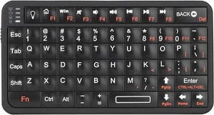 Mini Bluetooth Tastatur Kabellos QWERTZ 66 Tasten Hintergrundbeleuchtung Wiederaufladbar Tragbar - Bild 1 von 7
