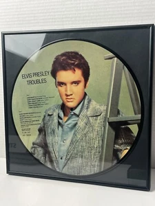 πΆ1984 Elvis Presley Troubles Picture Disc LP Album Framed Denmark 1 Day Ship!π - Picture 1 of 7