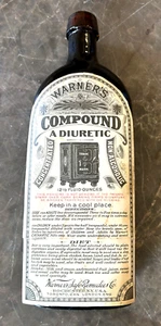 RARE WARNER'S SAFE REMEDIES Bottle w Label & Original Contents Unusable 12 1/2oz - Picture 1 of 7